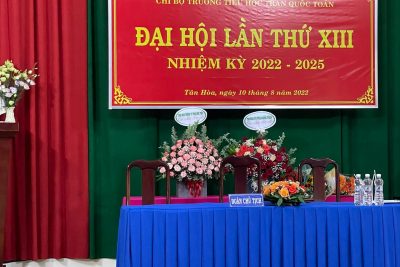 Trường tiểu học Trần Quốc Toản tổ chức Đại hội chi bộ lần thứ XIII, nhiệm kỳ 2022 – 2025 thành công tốt đẹp